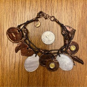 Grace Adele nwr bohemian charm bracelet with adjustable chain bronze